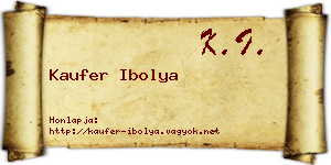 Kaufer Ibolya névjegykártya
