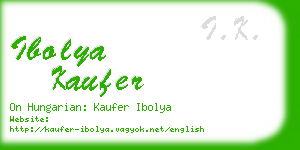 ibolya kaufer business card